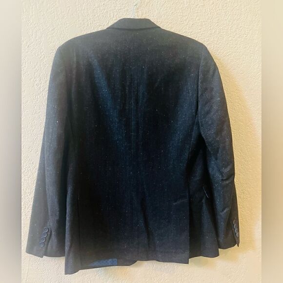 COPY - Duchamp Wool Blend Sportscoat Blazer Sz 38R Black White Flecks Med Weigh… - Picture 3 of 12